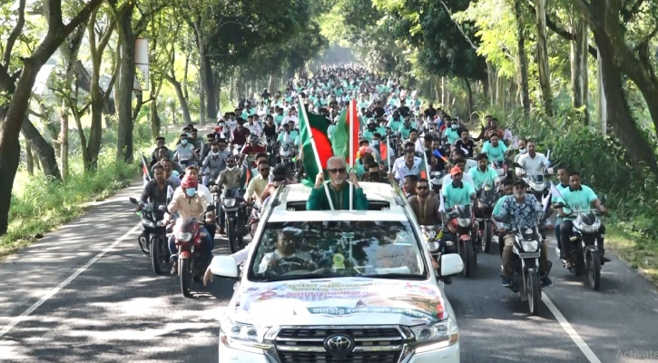 আড়াই হাজার বাইক নিয়ে এমপি তানভীরের উন্নয়ন শোভাযাত্রা